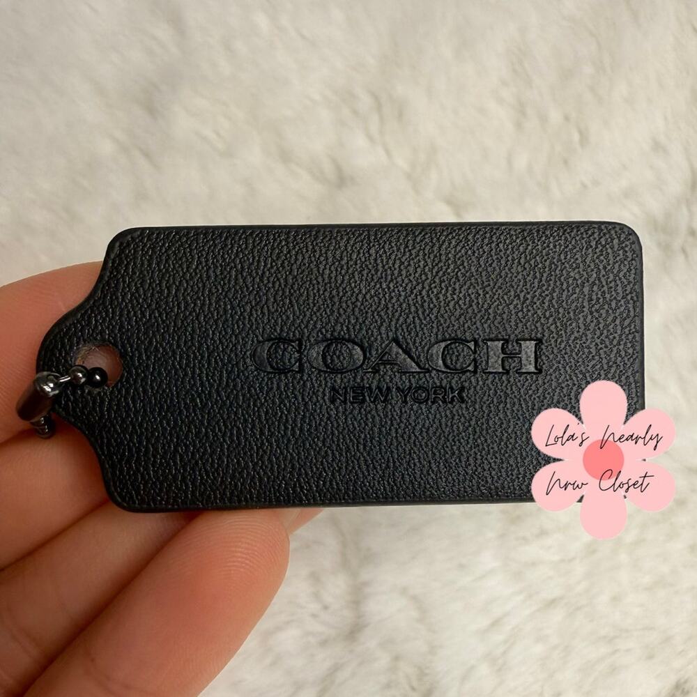 2" COACH Black Fob Bag Charm Hang tag Hangtag